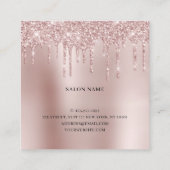 Elegant roos goudglitterschaar vierkante visitekaartje (Achterkant)