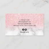 Elegant roos goudglitterschaar visitekaartje (Achterkant)