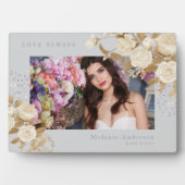 Elegant Roos Goudgrijs Fotoplaat (voorkant)