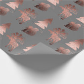 Elegant roos goudkerstpatroon met schattig koper cadeaupapier (Hoek)