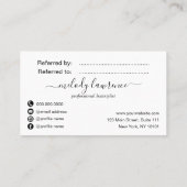 Elegant roos goudschaar aanbevelingskaartje (Achterkant)