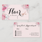 Elegant roos goudschaar afsprakenkaartje (Voorkant / Achterkant)