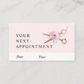 Elegant roos goudschaar afsprakenkaartje (Voorkant)