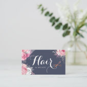 Elegant roos goudschaar afsprakenkaartje (Staand voorkant)