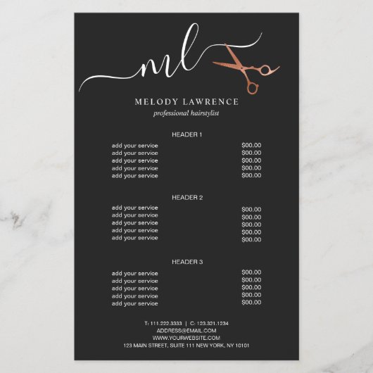 Elegant roos goudschaar flyer (Voorkant)