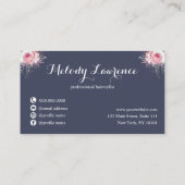 Elegant roos goudschaar klantenkaartje (Achterkant)