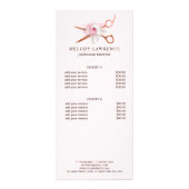 Elegant roos goudschaar reclamekaart (Achterkant)