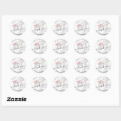 Elegant roos goudschaar ronde sticker (Vel)