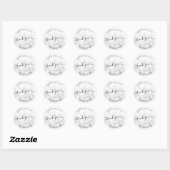 Elegant roos goudschaar ronde sticker (Vel)