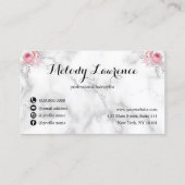 Elegant roos goudschaar visitekaartje (Achterkant)