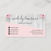 Elegant roos goudschaar visitekaartje (Achterkant)