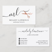 Elegant roos goudschaar visitekaartje (Voorkant / Achterkant)