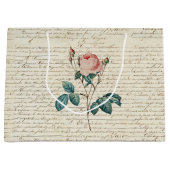 Elegant  Roos handgeschreven Letter-script Groot Cadeauzakje (Voorkant)