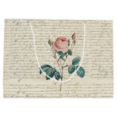 Elegant  Roos handgeschreven Letter-script Groot Cadeauzakje (Achterkant)