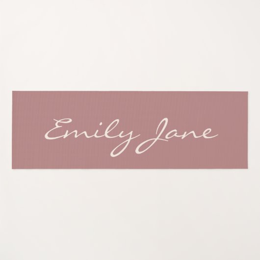 Elegant Roos Handgeschreven Script Naam Aangepast Yogamat (Voorkant (horizontaal))