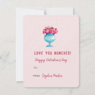 Elegant roos in vase Valentijnsdag Mini Note Notitiekaartje