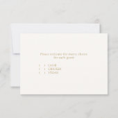 Elegant Roos & Ivoor RSVP & Menu Response Kaart (Achterkant)