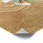 Elegant  Roos, magenta/bruin Poster (Hoek)