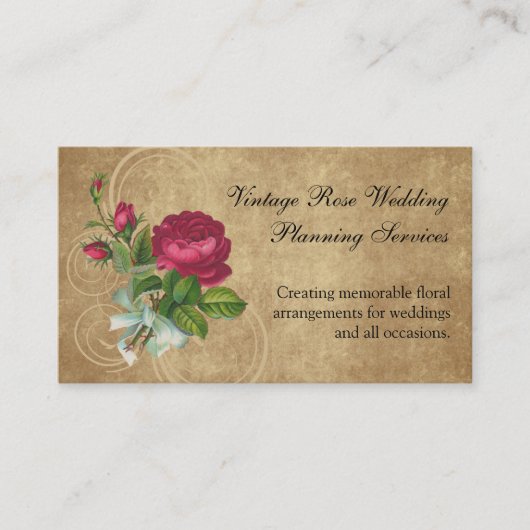 Elegant  Roos, magenta/bruin Visitekaartje (Voorkant)