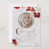 Elegant Roos Marble Celebration of Life Invitation Kaart (Achterkant)