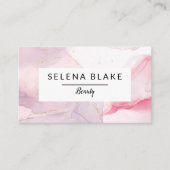 Elegant Roos Minimalistische QR Code Label visitek (Voorkant)