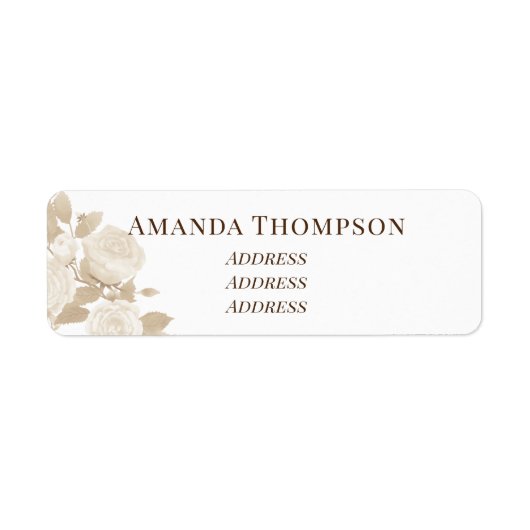Elegant Roos Monogram Wit Etiket (Voorkant)