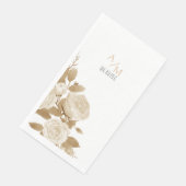 Elegant Roos Monogram Wit Servet (Hoek)