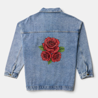Elegant Roos ontwerp Denim Jacket