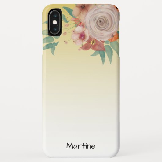 Elegant roos op geel Case-Mate iPhone case (Achterkant)
