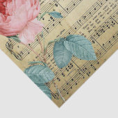 Elegant  Roos op muziekblad Tissuepapier (Detail)