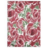 Elegant Roos Patroon - Rood & Groen Bloemen Klembord (Achterkant)