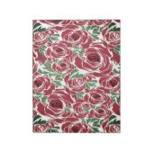 Elegant Roos Patroon - Rood & Groen Bloemen Notitieblok (Gedraaid)
