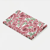 Elegant  Roos Patroon - Rood & Groen Bloemen Post-it® Notes (Schuin)