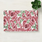 Elegant  Roos Patroon - Rood & Groen Bloemen Post-it® Notes (Kantoor)