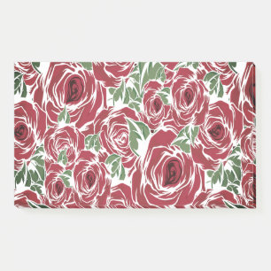 Elegant  Roos Patroon - Rood & Groen Bloemen Post-it® Notes