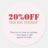 Elegant Roos Red Golden Coupon Ronde Sticker (Voorkant)