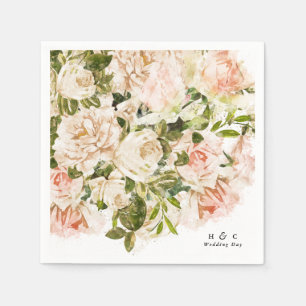 Elegant Roos Romance Wedding Table Napkins Servet