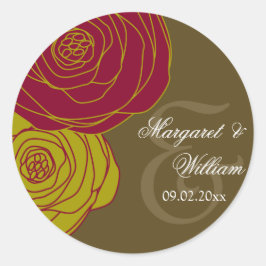 Elegant Roos Ronde Sticker