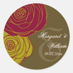 Elegant Roos Ronde Sticker