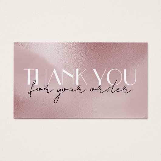 elegant roos roze dank je creditcard visitekaartje (Voorkant)