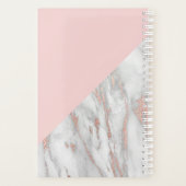 Elegant Roos roze goudkleurig marmer grijze MONOGR Planner (Achterkant)