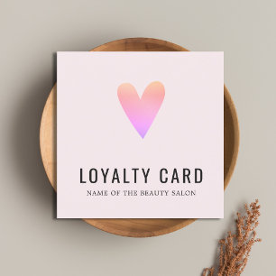 Elegant Roos Roze Heart Beauty Salon Loyalty Kaart