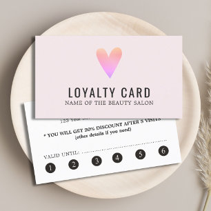 Elegant Roos Roze Heart Beauty Salon Loyalty Kaart