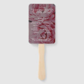 Elegant Roos Roze Romantisch Bloemen Trouwprogramm Handwaaier (Achterkant)