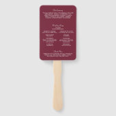 Elegant Roos Roze Romantisch Bloemen Trouwprogramm Handwaaier (Achterkant)