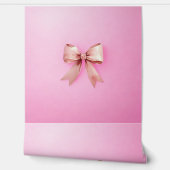 Elegant Roos Roze Satijn Coquette Bow Esthetisch Behang (Afrollen)