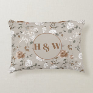 Elegant Roos & Vine Pattern Accent Pillow Kussen