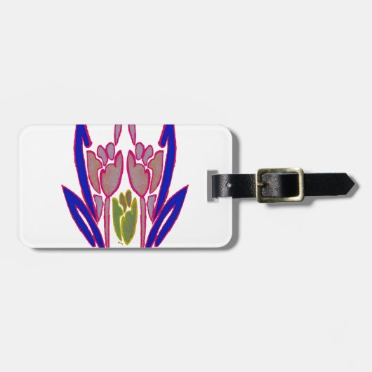 Elegant Roos Waterverf Art Print Bagagelabel (Voorkant horizontaal)