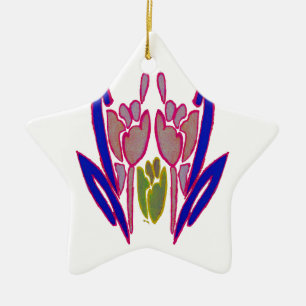 Elegant Roos Waterverf Art Print Keramisch Ornament