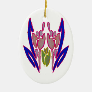 Elegant Roos Waterverf Art Print Keramisch Ornament